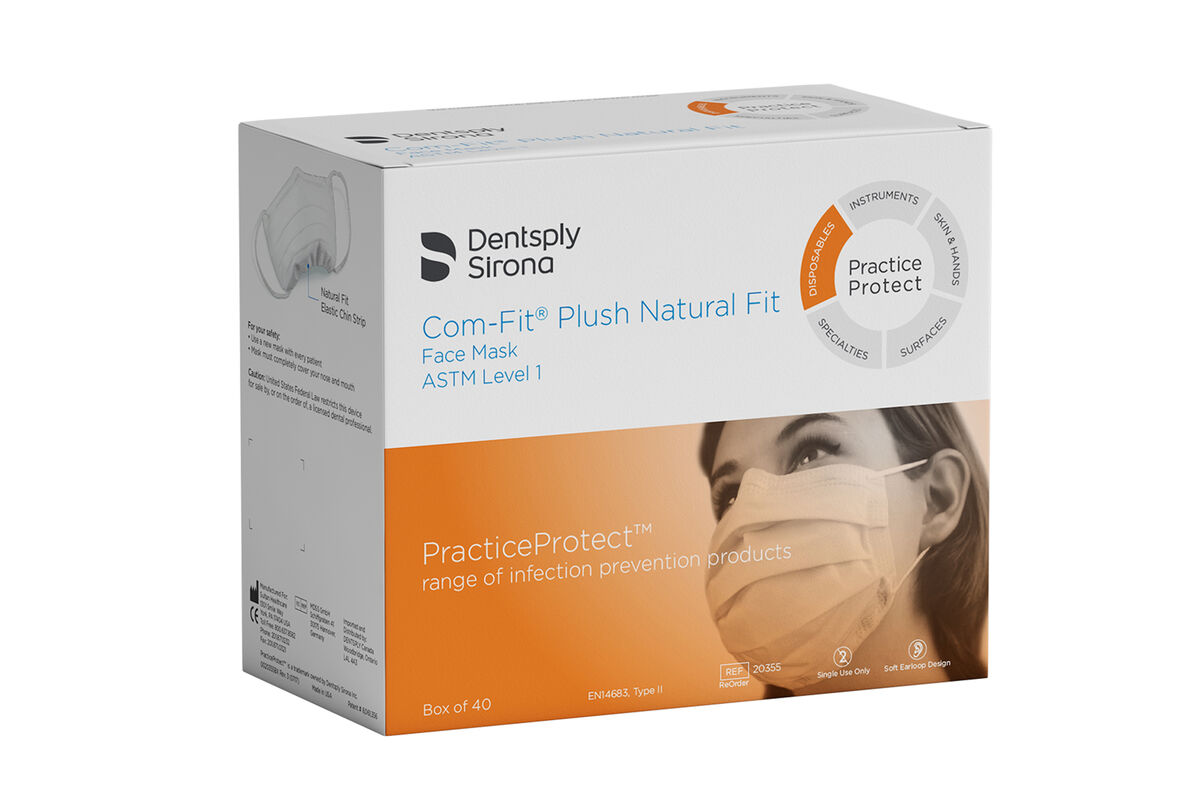 Mask Face Ear Loop Com-Fit Plush™ Natural Fit , ASTM Level 1, White by Sultan Healthcare, Inc  ID 20355